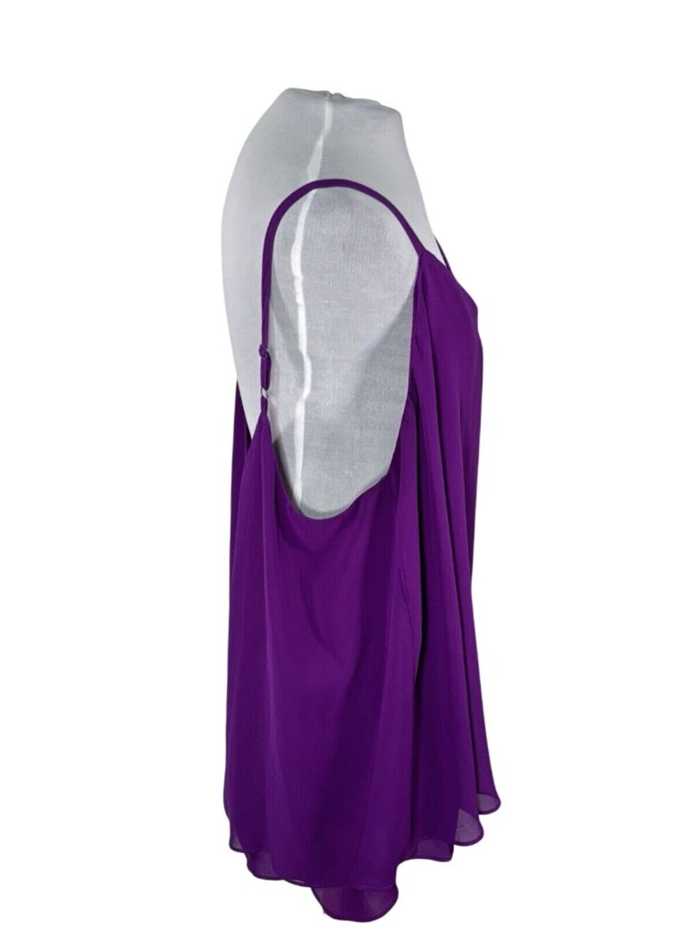 Torrid Purple Swing Tank Top Plus Size 3 Adjustable Straps Flowy Chiffon - Picture 3 of 5